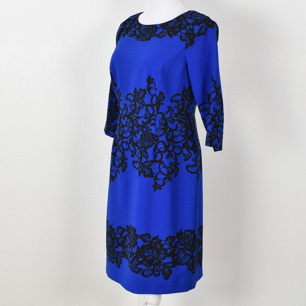 Adrianna Papell Scroll Lace Sheath Dress - 8P - Picture 3 of 8